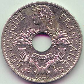 French Indochina 5 cent 1923 coin, obverse