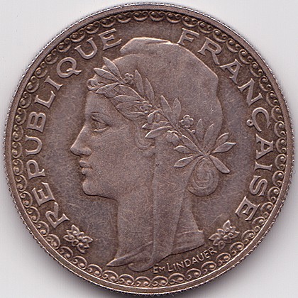 French Indochina 1 piastre 1931 essai silver coin, obverse